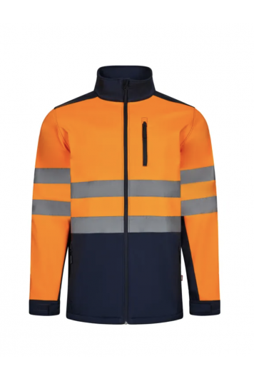 Giacca soft shell bicolore AV Blu Navy/Arancio