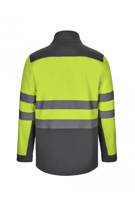 Giacca soft shell bicolore AV Grigio/Giallo Fluo