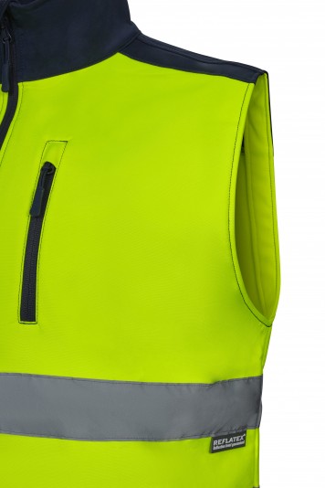 Gilet soft shell Blu Navy/Giallo Fluo