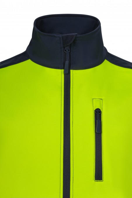 Gilet soft shell Blu Navy/Giallo fluo