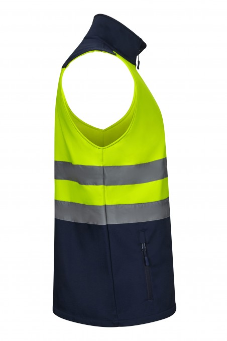 Gilet soft shell Blu Navy/Giallo fluo