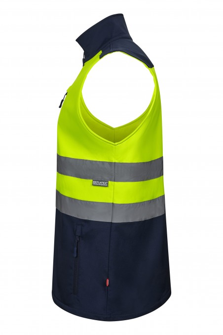 Gilet soft shell Blu Navy/Giallo fluo