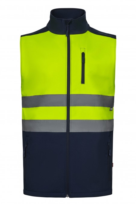 Gilet soft shell Blu Navy/Giallo fluo