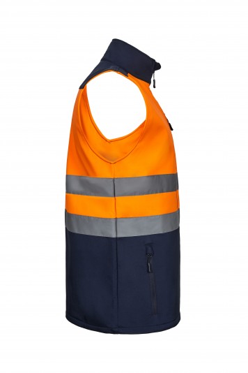 Gilet soft shell Blu Navy/Arancio Fluo