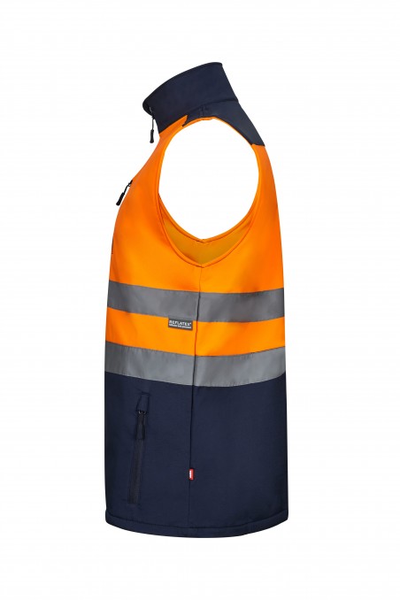 Gilet soft shell Blu Navy/Arancio fluo