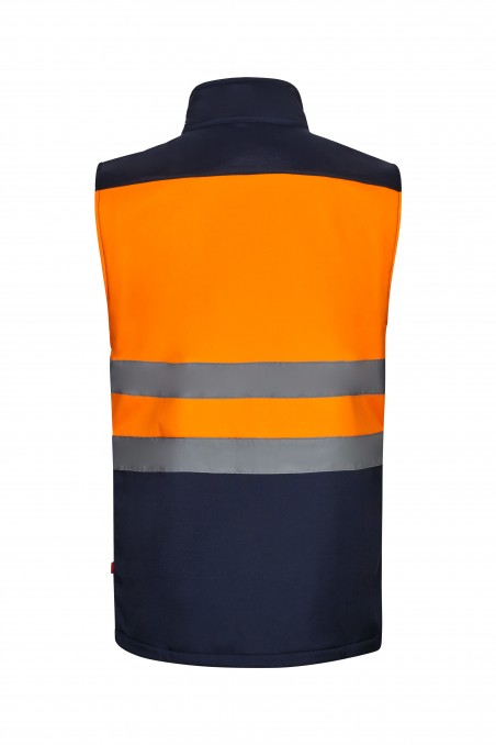 Gilet soft shell Blu Navy/Arancio Fluo