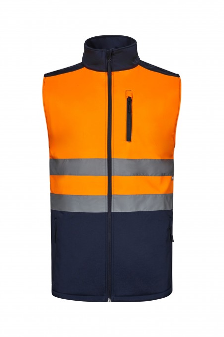 Gilet soft shell Blu Navy/Arancio fluo