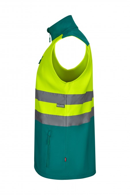 Gilet soft shell Verde/Giallo fluo