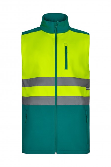 Gilet soft shell Verde/Giallo fluo