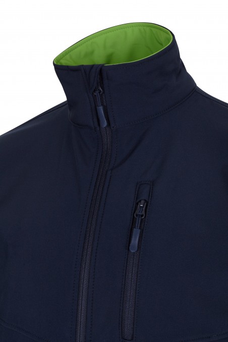 Soft shell Blu Navy/Chartreuse