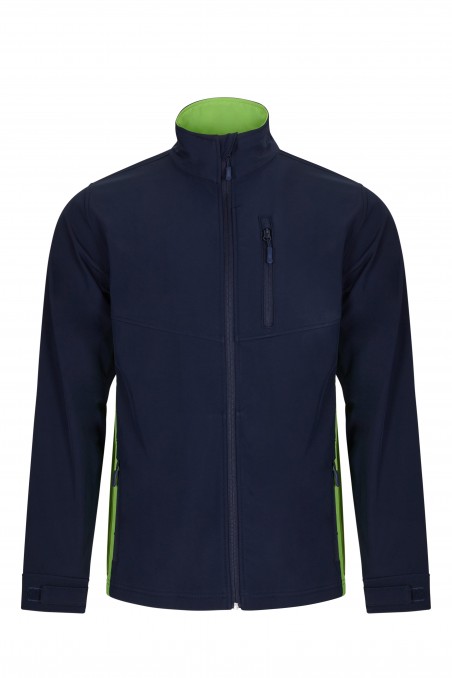 Soft shell Blu Navy/Chartreuse