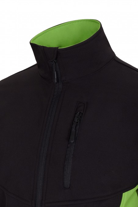 Soft shell Nero/Chartreuse