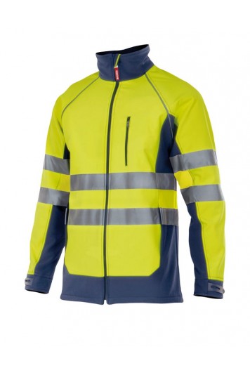 Soft Shell Bicolore AV Blu marino/Giallo Fluo