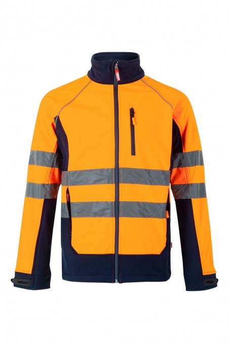 Soft Shell Bicolore AV Blu marino/Arancio Fluo