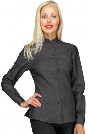 Camicie cameriere: Camicia coreana donna Marrone