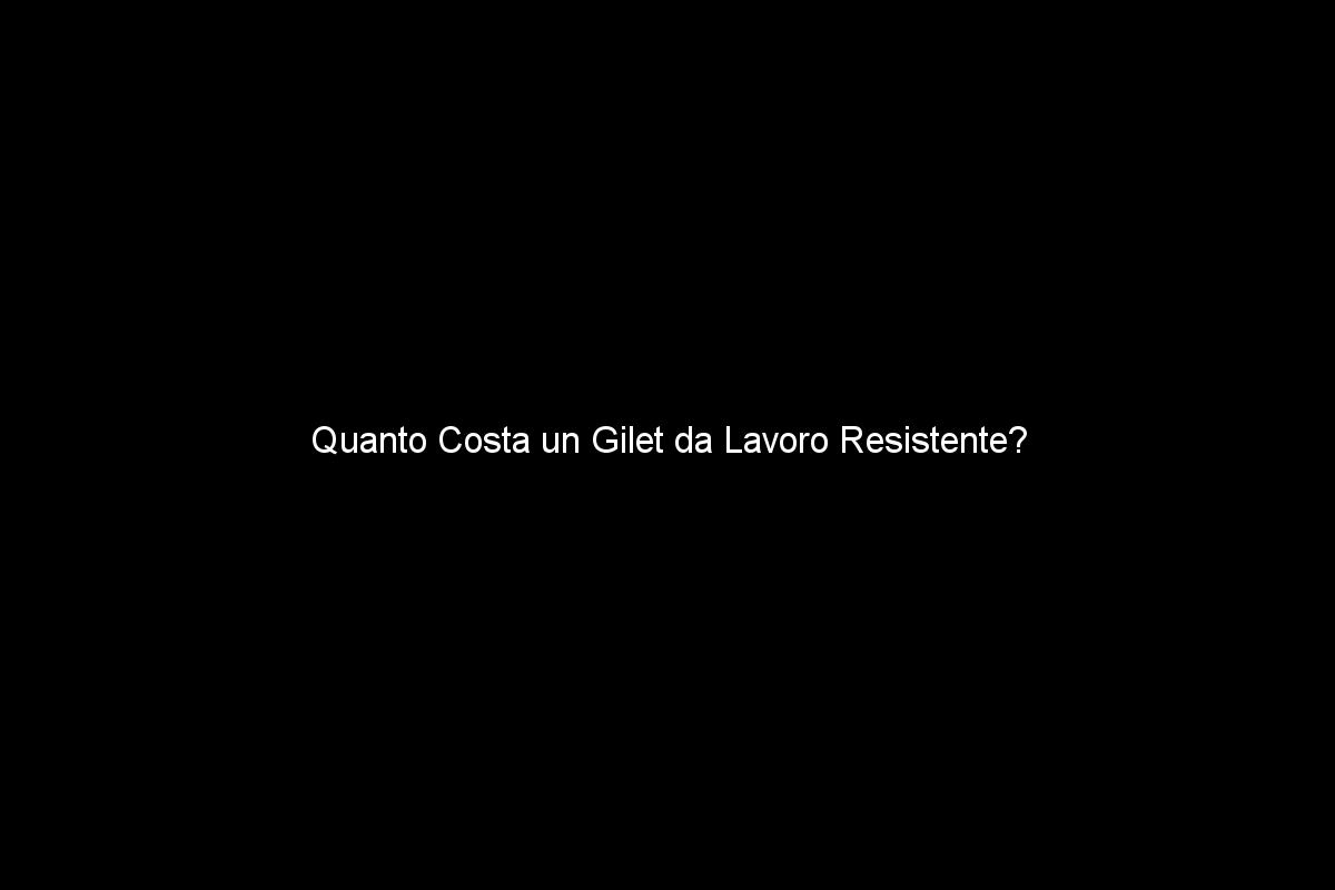 Quanto Costa un Gilet da Lavoro Resistente?